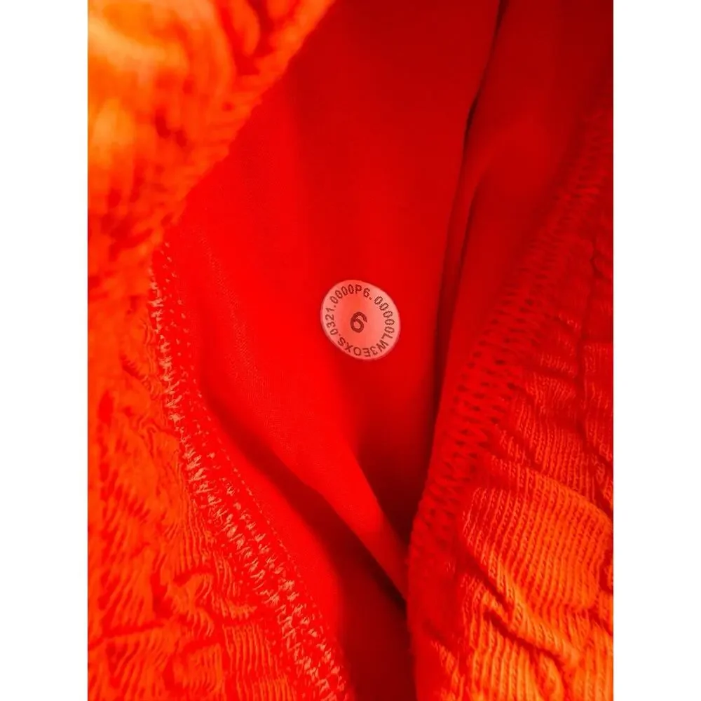 Lululemon Rippled V-Neck Pullover 6 Autumn Red Oversized Cocoon Sweatshirt Cozy